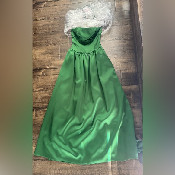 self portrait green satin dress Self-Portrait Draped satin midi dress Self-Portrait